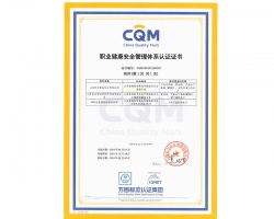 职业健康安全管理体系中文版附件证书